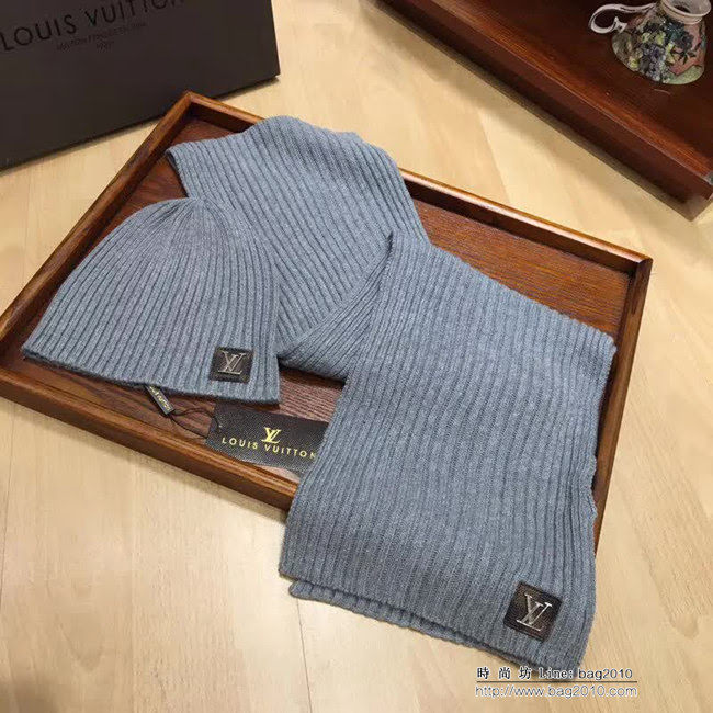 路易威登LV 新款 原單羊毛帽子圍巾套裝 情侶款 男女同款 LLWJ6438